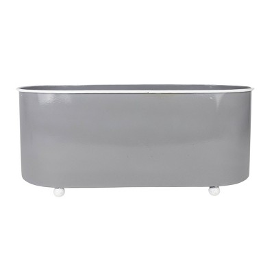 Oblong Planter Gray Metal - Foreside Home & Garden