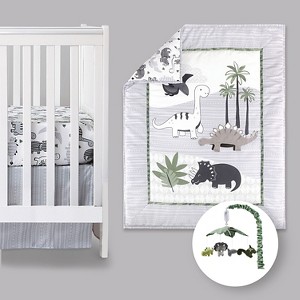 The Peanutshell Dino Green Crib Bedding Set,  4pc to 12 Pc, For Boys - 1 of 4