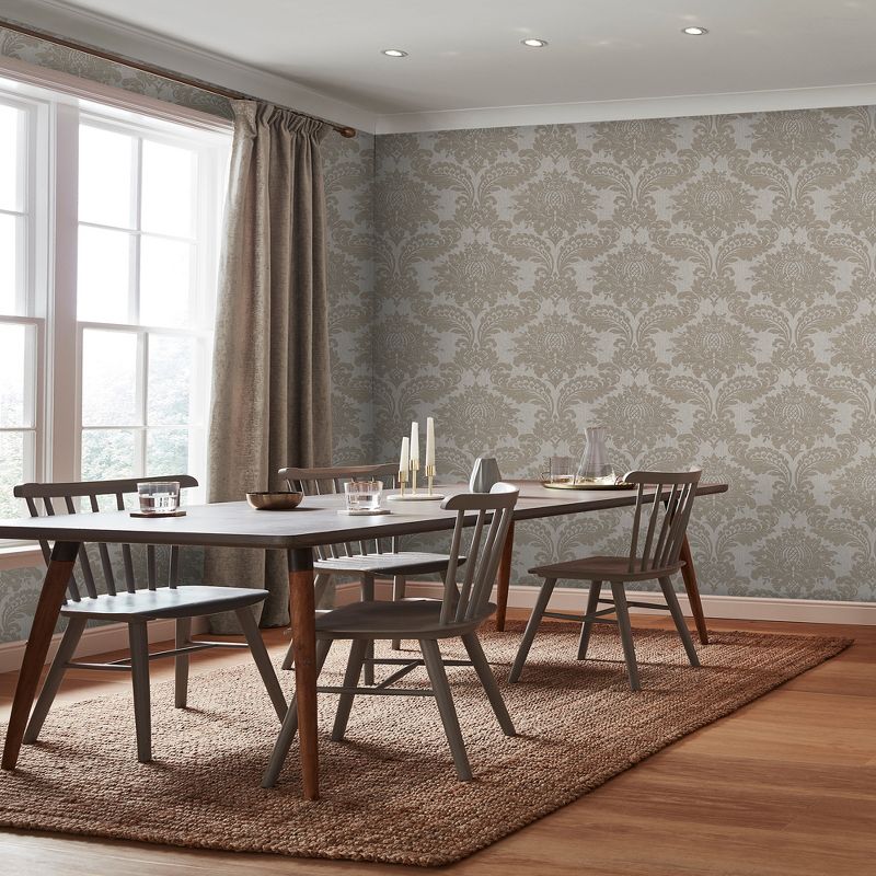 Archive Damask Taupe Wallpaper, 2 of 5