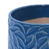 MAYEERTY Set of 2 Ceramic Flowerpot 7" Modern Planter Navy Blue for Patio Garden Windowsill - 4 of 4