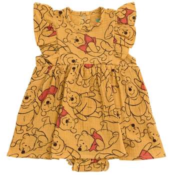Disney Winnie the Pooh Baby Girls Cotton Gauze Dress Newborn to Infant