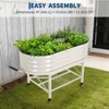 Galvanized Raised Garden Bed with Legs, Outdoor Elevated Oval Planter Box with Storage Shelf, Standing Growing Bed for Flowers Vegetable - 3 of 4