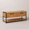 Modular Entryway Storage Bench with Shelving - Aged Oak - Hearth & Hand™ with Magnolia: Iron Frame, Farmhouse Style, CARB Certified - 2 of 4