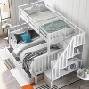 Whisen Twin-Over-Full Stairway Bunk Bed with Drawer, Storage and Guard Rail - 2 of 4