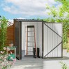 Outdoor 3.3' x 3.4' Lean-to Garden Storage Shed, Galvanized Steel Tool House with Lockable Door for Patio - 2 of 4