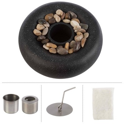 Compact Dark Gray Concrete Tabletop Fire Pit