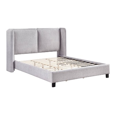 HOMES: Inside + Out Queen Shellsea Modern Boucle Upholstered Platform Bed with Wingback Headboard