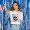 Simply Sage Market Women's Checkered Patriotic Smiley Face Short Sleeve Graphic Tee - 2 of 4