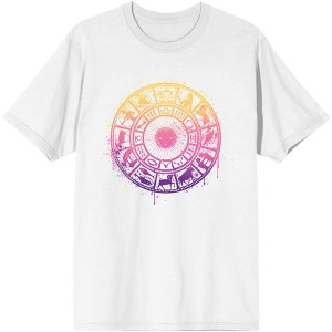 Celestial Tropics Gradient Astrology Wheel Men's White T-Shirt - 1 of 3