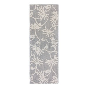 Reyn Spooner 2'x6' Kona Coast Polynesian Pareau Flatweave Indoor Outdoor Accent Rug Gray: Woven Polypropylene, Fade-Resistant - 1 of 4