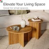 Stead​ Round Fluted Nesting Coffee Table - 2 Piece Coffee Table Set - Living Room Furniture - Modern Home Decor - Medium Oak - 3 of 4