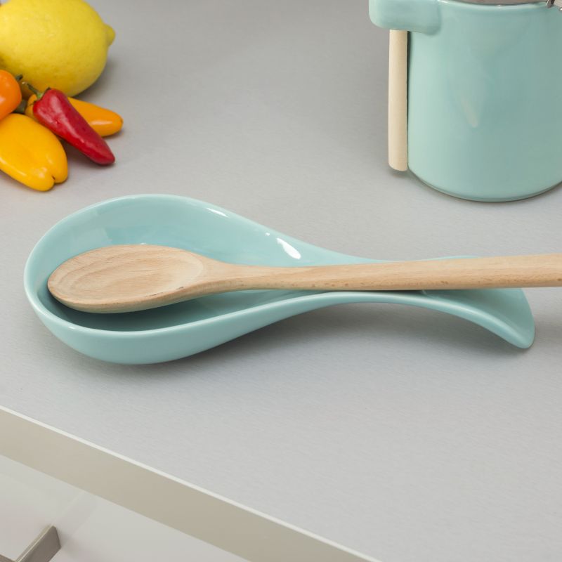 Home Basics Ceramic Spoon Rest, Turquoise, 5 of 6