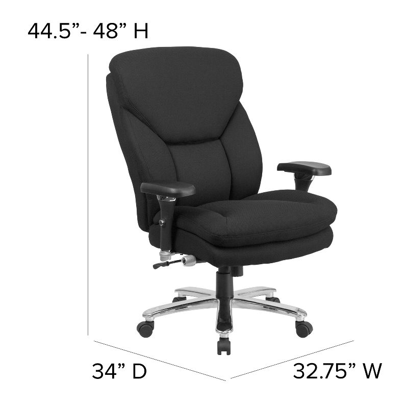 Flash Furniture HERCULES Series 24/7 Intensive Use Big & Tall 400 lb. Rated High Back Executive Swivel Ergonomic Office Chair with Lumbar Knob and Large Triangular Shaped Headrest, 5 of 15
