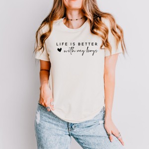 Simply Sage Market Life Is Better With My Boys Heart Short Sleeve Tee - 2XL - Cream - 1 of 4