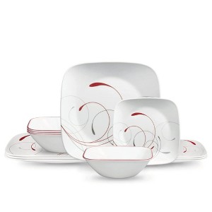 Splendor, Square, 12 Piece, Dinnerware Set - 1 of 4