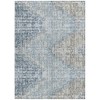 Denim Blue And Beige Geometric Washable Indoor Outdoor Area Rug - 4 of 4