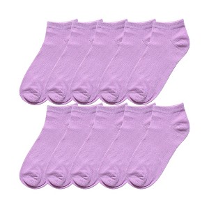 Allegra K Women's Athletic Low Cut Stretch Cuffs Soft Ankle Socks 10 Pairs - 1 of 4