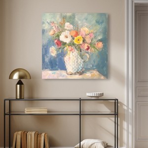 Art Remedy Vase of Spring Flowers Chic Farmhouse Wall Art Unframed - 1 of 4