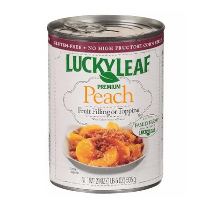 Lucky Leaf Premium Peach Pie Fruit Filling & Topping, 21oz (Pack of 4)