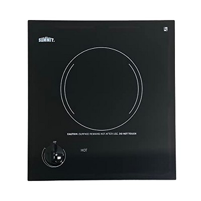 Summit Appliance CR1115 12" Wide 115V 1-Burner Radiant Cooktop, Smooth Black Ceramic Glass, 115V, 1200W, ADA Compliant