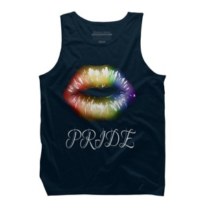 Adult Design By Humans Artistic Pride Rainbow Lips By DaniSpolez Tank Top - 1 of 2