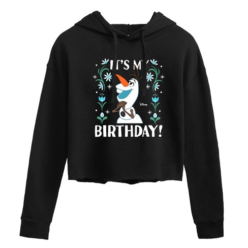 Women's - Disney - Olaf It's My Birthday Cropped Graphic Hoodie - image 1 of 2