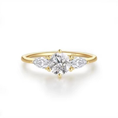 Hollywood Sensation Mirage Elegant Ring with Round-Cut AAAAA Cubic Zirconia