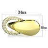Slickblue Women's IP Gold Ring, Stainless Steel, Crossover Band Design, Clear Synthetic Crystal, size 5-10 - 2 of 4