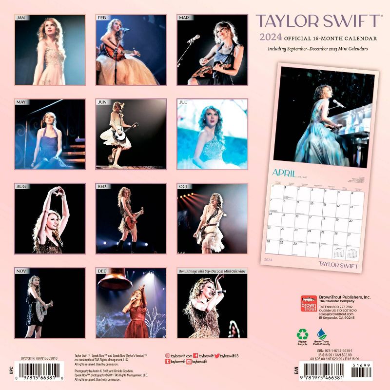 Browntrout 2024 Wall Calendar 12&#34;x12&#34; Taylor Swift, 2 of 5