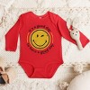 The Juniper Shop SmileyWorld It's A Good Day To Have A Good Day Circle Long Sleeve Bodysuit - NB - Red - 3 of 4