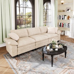 Captiva Designs 123.6" Cloud Modular Sofa, 3-Seater Deep Seat Sectional Couch for Living Room - 1 of 4