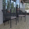 Flash Furniture Kallie Set of 2 Aluminum Framed Stackable All-Weather Woven Club Chairs with Rounded Arms & Zippered Seat Cushions - 2 of 4