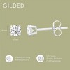 Gilded 3/4 ct. T.W. Round Lab Diamond (SI1 Clarity, F Color) and Sterling Silver Stud Earrings - 4 of 4