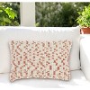 HomeRoots 14" X 20" Coral and Beige Ribbed Indoor Outdoor Throw Pillow With Texture - 2 of 4