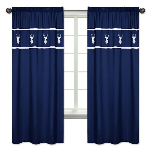 Sweet Jojo Designs Window Panels Navy Mint Woodsy 2pk Target