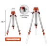Aluminum Surveying Tripod, Laser Level Tripod Stand with Foldable Legs, Heavy Duty 5/8" x 11" Thread Flat Head Quick Clamp Construction Tripod - 2 of 4