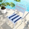 FURNIinspire Outdoor Seat Cushions 4pcs Patio Seat Cushion Replacement Seat Cushion, Striped Sponge Seat Cushion For  Gardens, Blue, 15"*15"*2.1" - 4 of 4