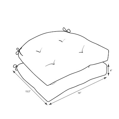 Pretty Witty Reef Reversible Blue Outdoor Chair Pads, 2-Pack