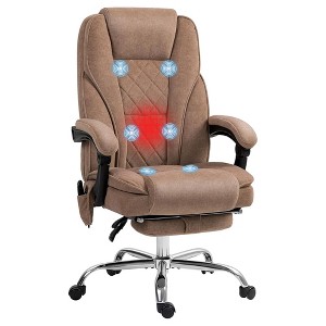 QingMoon Massage Office Chair, Adjustable Swivel Desk Chairs, Velvet Computer Chair with 6 Vibration Point and Heat for Home Office - 1 of 4