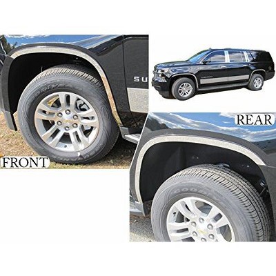 QAA is Compatible with 2015-2020 Chevrolet Suburban 4 Piece Stainless Wheel Well Accent Trim, 1.5" Width WQ55198
