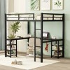 TiramisuBest Full Metal Loft Bed with Desk and Shelves - Black Metal Design - 4 of 4