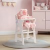 ROBOTIME Doll Furniture, Doll High Chair with Seat Belt, Accessories and Movable Tabletop for 18-20 Inch Dolls, White, 11"*9.8"*20" - 3 of 4