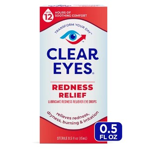 Clear Eyes Redness Relief Eye Drops for Redness, Dryness, Burning, & Irritation - 0.5 fl oz - 1 of 4