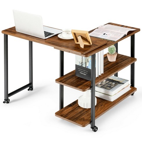 S Stand Up Desk Store Side Desk Shelves - Bookcase on Wheels