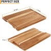 2-piece cutting board set, bamboo acacia wood block cutting board with drainage channels and handles, 18 x 12 inches - 2 of 4