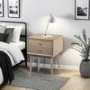 Royal Hampton Bedside Nightstand Table with 2 Drawers and Brass Knobs, Sandblasted Mango Wood Construction - 3 of 4
