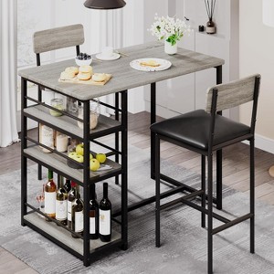 GOCAPTAIN Dining Table Set for 2, Kitchen Table and Chairs, Bar Table Set with 2 Bar Stools, 3 Piece Dining Room Table Set for Small Space, Apartment - 1 of 4