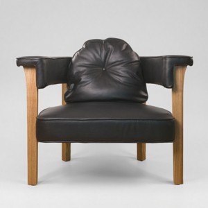 Art Leon Leather Chair with Ash Wood Frame - 1 of 4
