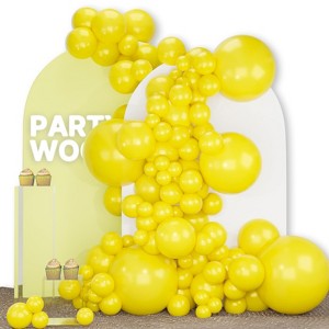 PartyWoo Balloons Yellow Matte Light 18 12 10 5 Inch 142 pcs - 1 of 4