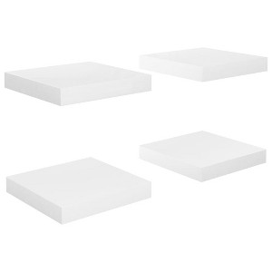 vidaXL Floating Wall Shelves 4 pcs High Gloss White 9.1"x9.3"x1.5" MDF - 1 of 1